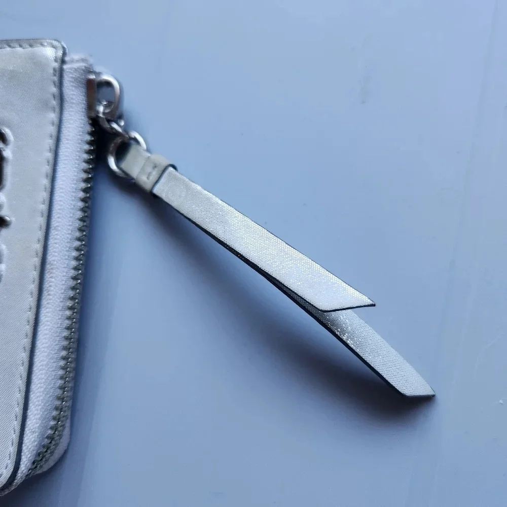 Coach Poppy Irridescent Shimmer Leather Square Zipper Wallet